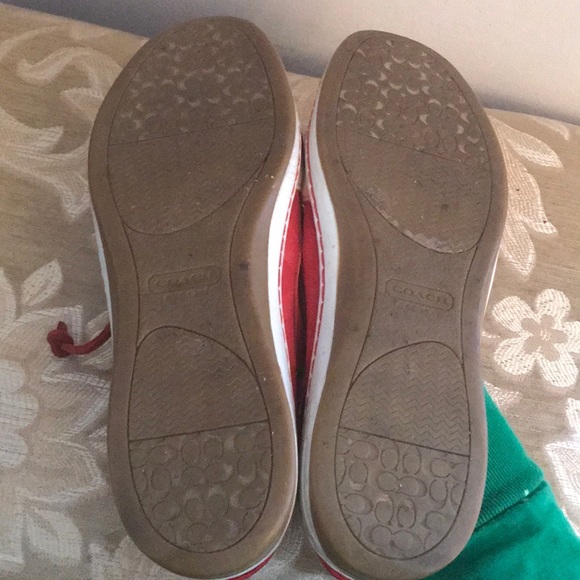 Coach monogram RED jacquard Loafers SZ 8 - Picture 6 of 6